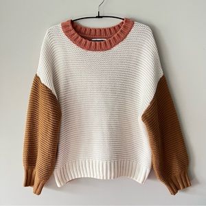 New Directions Colorblock Crewneck Sweater